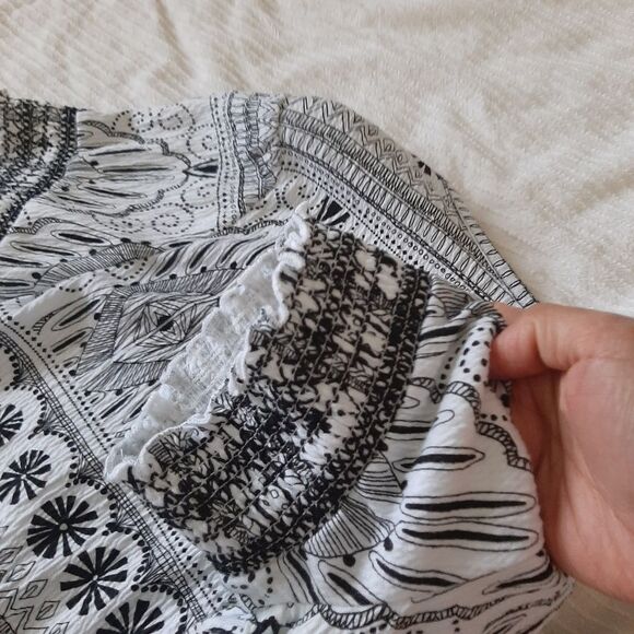 RQT Boho Square Neck Cotton Blend Blouse Small - Picture 7 of 7